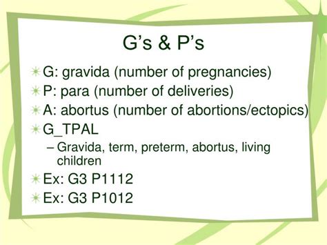 gravida and para|g's and p's obgyn.